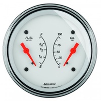 AUTOMETER GAUGE 3-3/8" DUAL GAUGE,100 PSI/240-33 ?,ARCTIC WHITE # 1313