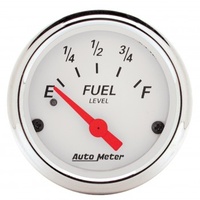 AUTOMETER GAUGE 2-1/16" FUEL LEVEL,240-33 ?,AIR-CORE,ARCTIC WHT # 1317