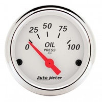 AUTOMETER GAUGE 2-1/16" OIL PRESSURE,0-100 PSI,AIR-CORE,ARCTIC WHITE # 1327