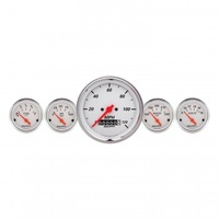 AUTOMETER 5 PC GAUGE KIT,3-3/8" & 2-1/16",ELECTRIC SPEEDOMETER,ARCTIC WHITE # 1340