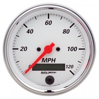 AUTOMETER GAUGE 3-3/8" SPEEDOMETER,0-120 MPH,ELECTRIC,ARCTIC WHITE # 1380