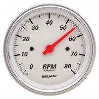 AUTOMETER GAUGE 3-3/8" IN-DASH TACHOMETER,0-8,000 RPM,ARCTIC WHITE # 1390