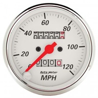 AUTOMETER GAUGE 3-1/8" SPEEDOMETER,0-120 MPH,MECHANICAL,ARCTIC WHITE # 1396