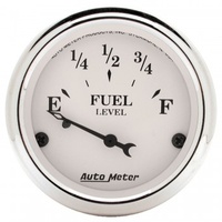 AUTOMETER GAUGE 2-1/16" FUEL LEVEL,0-90 ?,AIR-CORE,GM,OLD TYME WHITE # 1604