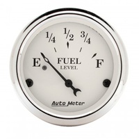 AUTOMETER GAUGE 2-1/16" FUEL LEVEL,240-33 ?,AIR-CORE,OLD TYME WHITE # 1606