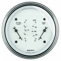 AUTOMETER GAUGE 3-3/8" DUAL GAUGE,100 PSI/240-33 ?,OLD-TYME WHITE # 1613