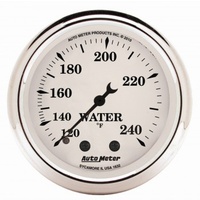 AUTOMETER GAUGE 2-1/16" WATER TEMP,120-240F,6 FT.,MECHANICAL,OLD-TYME WHITE # 1632