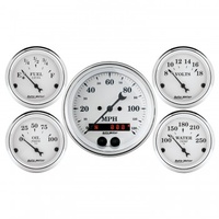 AUTOMETER GAUGE 5 PC. GAUGE KIT,3-3/8" & 2-1/16",GPS SPEEDOMETER,OLD TYME WHITE # 1650