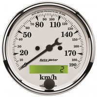 AUTOMETER GAUGE 3-1/8" SPEEDOMETER,0-190 KM/H,ELECTRIC,OLD-TYME WHITE # 1688-M