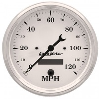 AUTOMETER GAUGE 5" SPEEDOMETER,0-120 MPH,ELECTRIC,OLD-TYME WHITE # 1689
