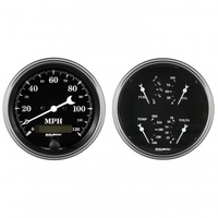 AUTOMETER GAUGE 2 PC GAUGE KIT,5" QUAD & SPEEDO,ELECTRIC,240-33 ?,OLD TYME BLACK # 1703