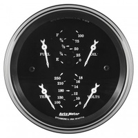 AUTOMETER GAUGE 3-3/8" QUAD GAUGE,0-90 ?,OLD TYME BLACK # 1714