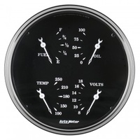 AUTOMETER GAUGE 5" QUAD GAUGE,0-90 ?,OLD TYME BLACK # 1719