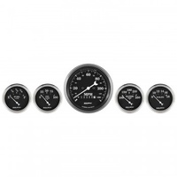 AUTOMETER 5 PC GAUGE KIT,3-3/8" & 2-1/16",ELECTRIC SPEEDOMETER,OLD TYME BLACK # 1740