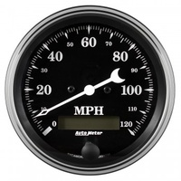 AUTOMETER GAUGE 3-3/8" SPEEDOMETER,0-120 MPH,ELECTRIC W/ LCD ODO,OLD TYME BLACK # 1780