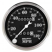 AUTOMETER GAUGE 3-1/8" SPEEDOMETER,0-120 MPH,MECHANICAL,OLD TYME BLACK # 1796