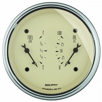 AUTOMETER GAUGE 3-3/8" DUAL GAUGE,100 PSI/240-33 ?,ANTIQUE BEIGE # 1813