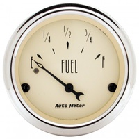 AUTOMETER GAUGE 2-1/16" FUEL LEVEL,0-30 ?,AIR-CORE,ANTIQUE BEIGE # 1818