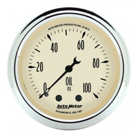 AUTOMETER GAUGE 2-1/16" OIL PRESSURE,0-100 PSI,MECHANICAL,ANTIQUE BEIGE # 1821