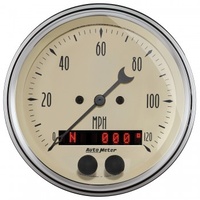 AUTOMETER GAUGE 3-3/8" GPS SPEEDOMETER,0-120 MPH,ANTIQUE BEIGE # 1849