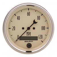 AUTOMETER GAUGE 3-3/8" SPEEDOMETER,0-120 MPH,ELECTRIC,ANTIQUE BEIGE # 1880