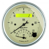 GAUGE 3-3/8" TACHOMETER/SPEEDOMETER COMBO,8K RPM/120 MPH,ELECTRIC,ANTIQUE BEIGE # 1881