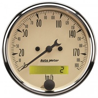 AUTOMETER GAUGE 3-1/8" SPEEDOMETER,0-190 KM/H,ELECTRIC,ANTIQUE BEIGE # 1887-M