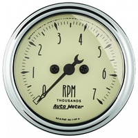 AUTOMETER GAUGE 2-1/16" IN-DASH TACHOMETER,0-7,000 RPM,ANTIQUE BEIGE # 1897