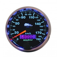 AUTOMETER GAUGE 2-5/8" SPEEDOMETER,0-190 KM/H,BLACK,PRO-CYCLE # 19340-M