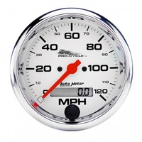 AUTOMETER GAUGE 3-3/4" SPEEDOMETER,0-120 MPH,ELECTRIC,WHITE,PRO-CYCLE # 19351