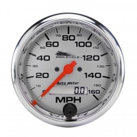 AUTOMETER GAUGE 3-3/4" SPEEDOMETER,0-160 MPH,ELECTRIC,SILVER,PRO-CYCLE # 19356