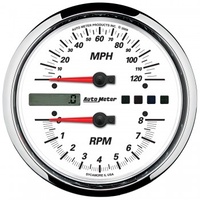 AUTOMETER GAUGE 5" DIRECT FIT TACHOMETER/SPEEDOMETER COMBO,8K RPM/120 MPH,ELECTRIC,WHITE,PRO-CYCLE # 19467
