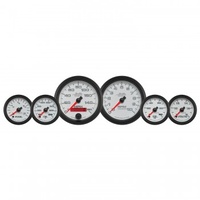 AUTOMETER GAUGE 6 PIECE BAGGER KIT,160 MPH/0-10,000 RPM/100 PSI/140-280F/8-18V/280?E-0?F,WHITE/BLACK,PRO-CYCLE # 19501