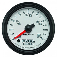 AUTOMETER GAUGE 2-1/16" FUEL LEVEL,PROGRAMMABLE 0-280 ?,STEPPER MOTOR,WHITE/BLACK,PRO-CYCLE # 19509