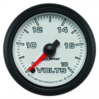 AUTOMETER GAUGE 2-1/16" VOLTMETER,8-18V,DIGITAL STEPPER MOTOR,WHITE/BLACK,PRO-CYCLE # 19592
