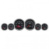 AUTOMETER GAUGE 6 PIECE BAGGER KIT,160 MPH/0-10,000 RPM/100 PSI/140-280F/8-18V/280?E-0?F,BLACK/BRIGHT ANODIZED,PRO-CYCLE # 19601