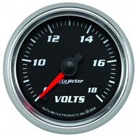 AUTOMETER GAUGE 2-1/16" VOLTMETER,8-18V,DIGITAL STEPPER MOTOR,BLACK/BRIGHT ANODIZED,PRO-CYCLE # 19692