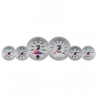 AUTOMETER GAUGE 6 PIECE BAGGER KIT,160 MPH/0-10,000 RPM/100 PSI/140-280F/8-18V/280?E-0?F,WHITE/BRIGHT ANODIZED,PRO-CYCLE # 19701