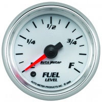 AUTOMETER GAUGE 2-1/16" FUEL LEVEL,PROGRAMMABLE 0-280 ?,STEPPER MOTOR,WHITE/BRIGHT ANODIZED,PRO-CYCLE # 19709
