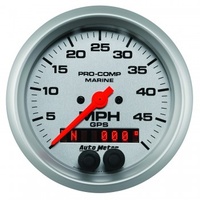 AUTOMETER GAUGE 3-3/8" GPS SPEEDOMETER,0-50 MPH,MARINE SILVER # 200635-33