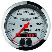 AUTOMETER GAUGE 3-3/8" GPS SPEEDOMETER,0-50 MPH,MARINE CHROME # 200635-35
