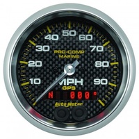 AUTOMETER GAUGE 3-3/8" GPS SPEEDOMETER,0-100 MPH,MARINE CARBON FIBER # 200636-40