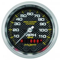 AUTOMETER GAUGE 3-3/8" GPS SPEEDOMETER,0-120 MPH,MARINE CARBON FIBER # 200637-40