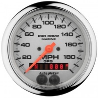AUTOMETER GAUGE 3-3/8" GPS SPEEDOMETER,0-200 MPH,MARINE CHROME # 200639-35