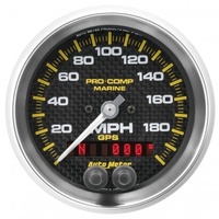 AUTOMETER GAUGE 3-3/8" GPS SPEEDOMETER,0-200 MPH,MARINE CARBON FIBER # 200639-40