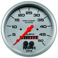 AUTOMETER GAUGE 5" GPS SPEEDOMETER,0-50 MPH,MARINE SILVER # 200644-33