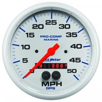 AUTOMETER GAUGE 5" GPS SPEEDOMETER,0-50 MPH,MARINE WHITE # 200644
