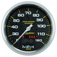 AUTOMETER GAUGE 5" GPS SPEEDOMETER,0-120 MPH,MARINE CARBON FIBER # 200646-40