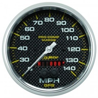 AUTOMETER GAUGE 5" GPS SPEEDOMETER,0-140 MPH,MARINE CARBON FIBER # 200647-40