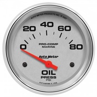 AUTOMETER GAUGE 2-5/8" OIL PRESSURE,0-80 PSI AIR-CORE,,MARINE CHROME # 200747-35